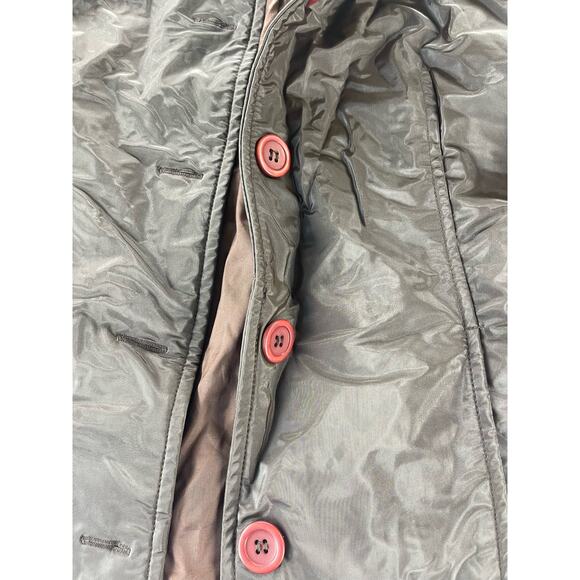 Girls Brown Red Button Down Polyester Jacket Coat Youth - Picture 6 of 10